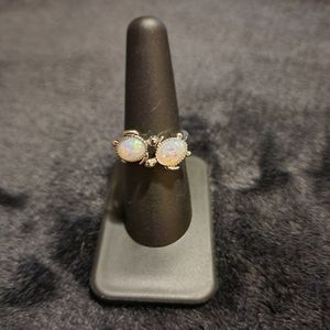3/$10 Silver pearl iridescent turtle ring